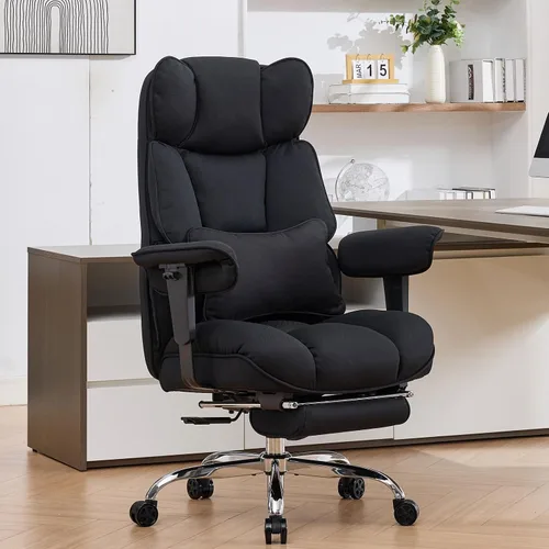 Vista 11 de Efomao - Silla ejecutiva de escritorio para oficina, con reposapiés, soporte lumbar y capacidad de carga hasta 400 libras, silla de computadora