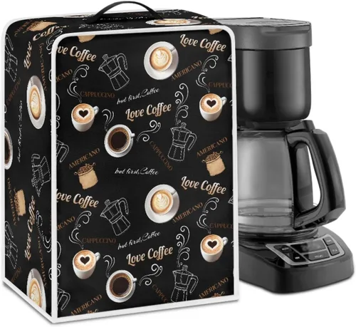 Vista 38 de Cubiertas para máquina de café con mango superior, resistentes a las manchas, para mezclador, compatible con la mayoría de cafeteras