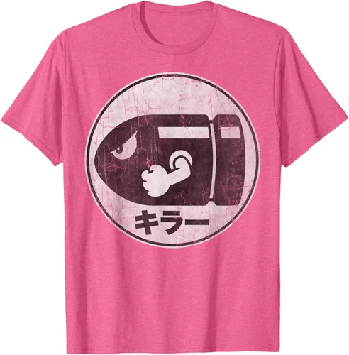 Vista 33 de Super Mario Camiseta con logotipo de Bullet Bill Distressed en Kanji