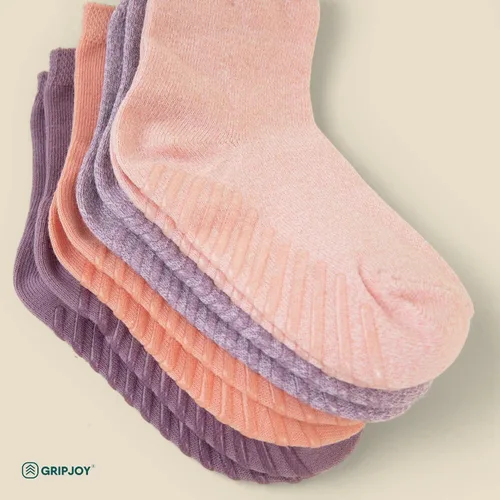 Vista 2 de Gripjoy Toddler Socks with Grippers, Non-Slip for Kids, Enhanced Stability, Comfortable Cotton - 4 Pairs