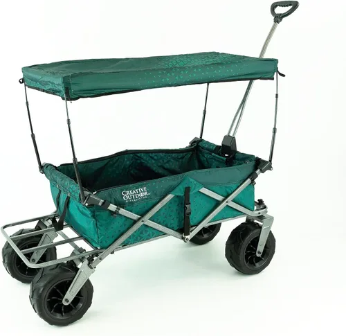 Vista 18 de Cochecito creativo para exteriores, carrito de playa XXL Deluxe con toldo, carrito plegable plegable y portátil, soporta hasta 200 libras