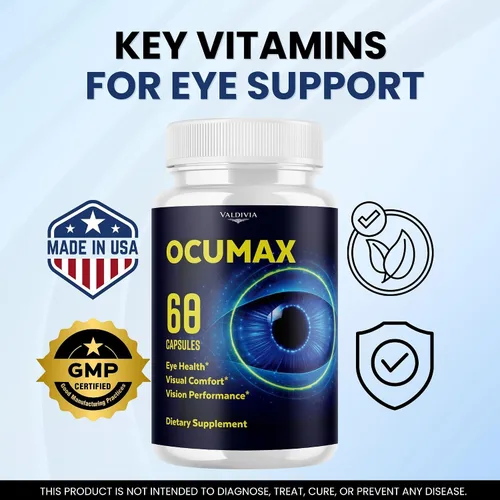 Vista 3 de OcuMax Cápsulas OcuMax OcuMax Advanced Eye Health Support Máxima Fuerza, Suplemento Todo Natural Vitaminas para Salud General y Apoyo al Bienestar