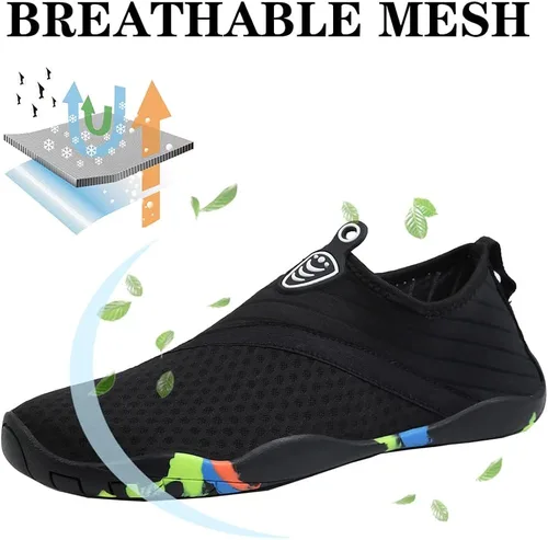 Vista 3 de Zapatos acuáticos para hombre y mujer de secado rápido ligeros para playa piscina calcetines para natación yoga surf conducción canotaje