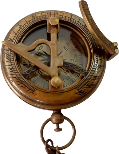 Vista 6 de Brújula con reloj de sol personalizado con estuche de cuero, regalo para hijo, regalo para mi hijo, regalo de mamá a hijo, regalo de papá a hijo
