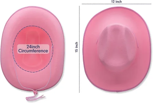 Vista 2 de Sombrero de vaquero y vaquera de fieltro liso para hombres, mujeres y adolescentes Sombrero de vaquero con tachuelas occidentales en tallas