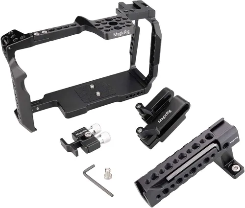 Vista 4 de Kit de jaula para cámara Blackmagic Pocket Cinema Camera 6K Pro y G2 BMPCC 6K Pro / G2 Cage with Top Handle, T5 SSD Mount Bracket, Cable Clamp