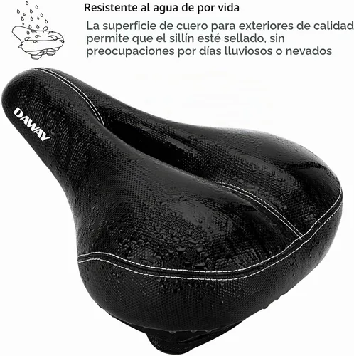 Vista 5 de DAWAY Asiento de bicicleta cómodo para hombres y mujeres - Asiento de bicicleta acolchado con espuma viscoelástica suave, repuesto de sillín