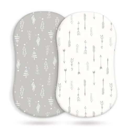 Vista 14 de GRSSDER Sábanas de Moisés Ajustables Elásticas Ultra Suaves, Paquete de 2, Ajuste Universal para Moisés, Cuna de Bebé, Canasta Moisés, Colchón Oval