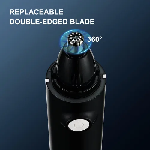 Vista 2 de Recortador de nariz para hombres y mujeres, removedor profesional de cejas y vello facial, IPX7 impermeable, recargable por USB, fácil limpieza