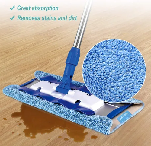 Vista 2 de KEEPOW - Recambios de fregona compatibles con la mopa profesional MR.SIGA Microfiber, Dual-sided 17.3x9.6" refills compatible with MR.SIGA &