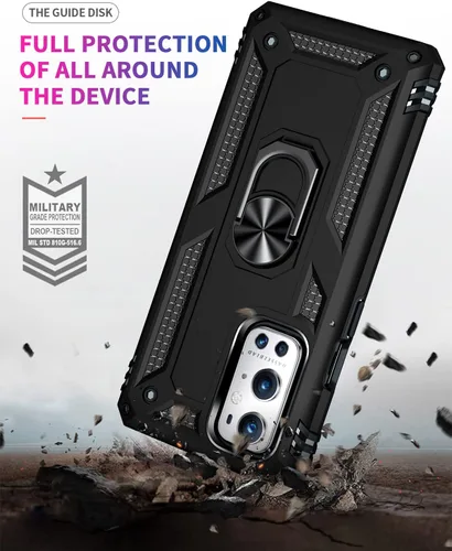 Vista 5 de ADDIT OnePlus 9 Pro - Funda para OnePlus 9 Pro, con anillo de soporte, soporte ajustable, grado militar, protección resistente, a prueba de golpes