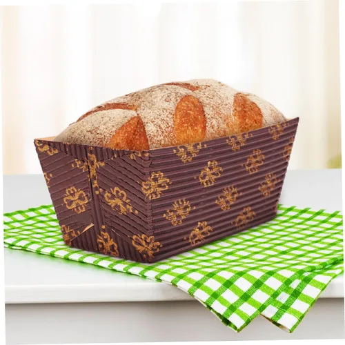 Vista 3 de HOMSFOU Bandeja de pastel corrugado, mini pan, papel de regalo de Navidad, pan, pan, pan, sartenes, rectángulo, tazas decorativas, papel de embalaje