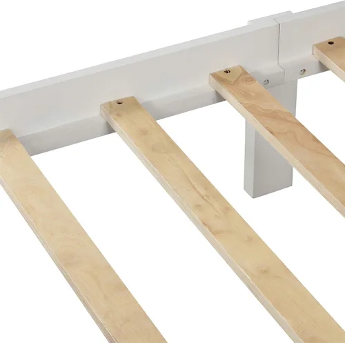Vista 7 de CITYLIGHT Base de cama de plataforma individual con cabecero y estribo, marco de cama de plataforma de madera, no necesita somier, marco de cama