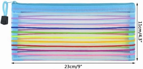 Vista 3 de Tayfremn Juego de bolsa con cremallera de malla de 30 piezas, 10 colores, bolsa de cremallera de red B6