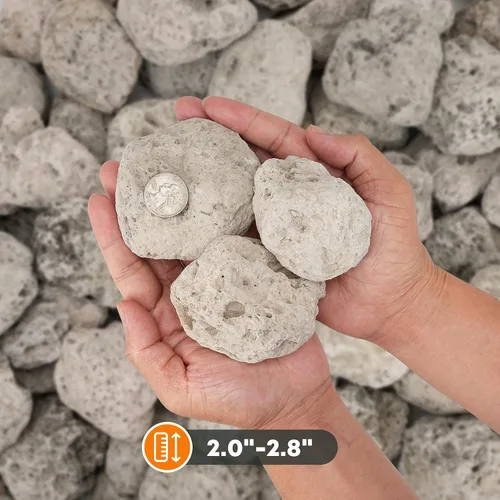 Vista 2 de Stanbroil Rocas de lava natural de 2.0 a 2.8 pulgadas para hoguera, chimenea de 5 libras