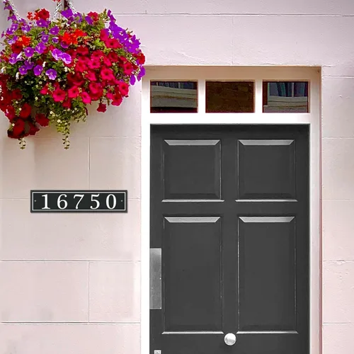 Vista 4 de Placa de Dirección Reflectante Personalizada, Letrero de Dirección de Aluminio Personalizado para Buzón, Casa, Calle, Exterior, Letrero Horizontal