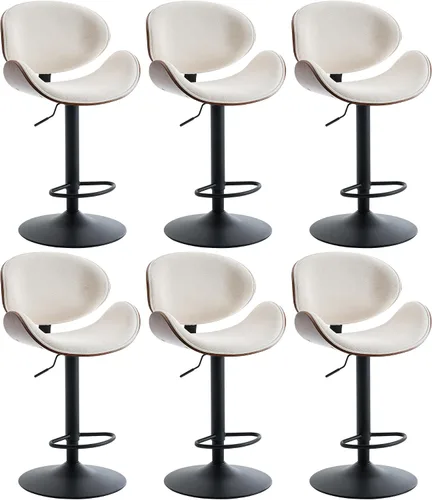 Vista 17 de Kidol & Shellder Taburetes de bar individuales grandes con respaldo de 21 pulgadas, sillas de bar modernas giratorias de altura ajustable, taburetes