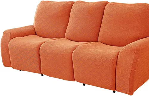 Vista 6 de vctops Fundas elásticas para sofá reclinable de 8 piezas, fundas de jacquard grande para sofá reclinable de 3 asientos, protector suave Blanco