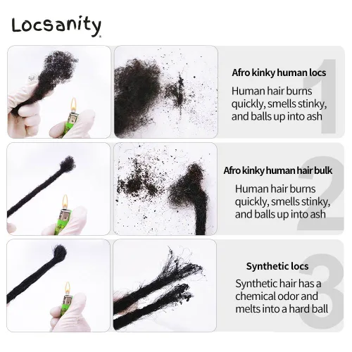 Vista 6 de Locsanity Extensiones de rastas de cabello 100% humano, hechas a mano, tamaño mediano, 1/4 de pulgada de ancho, tamaño lápiz, varias longitudes