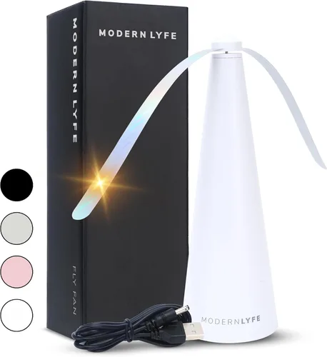 Vista 12 de Ventiladores Antimoscas para Mesas de Modern Lyfe - Alimentados por Batería AA y USB - Matamoscas Accesorio para Acampar al Aire Libre o para Comida