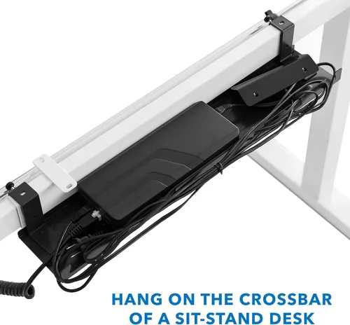 Vista 4 de Mount-It! Bandeja de gestión de cables para debajo del escritorio, bandeja de cables de acero resistente de 23 pulgadas y cesta de cables