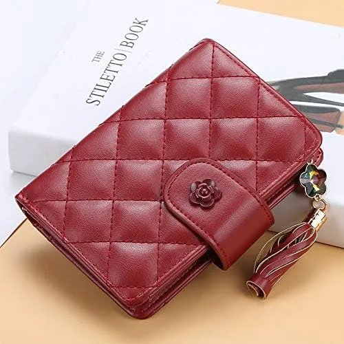 Vista 4 de Monedero de cuero de las mujeres Bifold Nlocking señoras con titular de la tarjeta ventana monedero