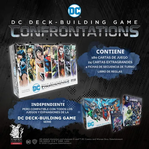 Vista 5 de DC Deck-Building Game: Confrontations - Emocionante formato 2v2 - Ocho personajes icónicos de DC para jugar - Independiente, compatible con la serie