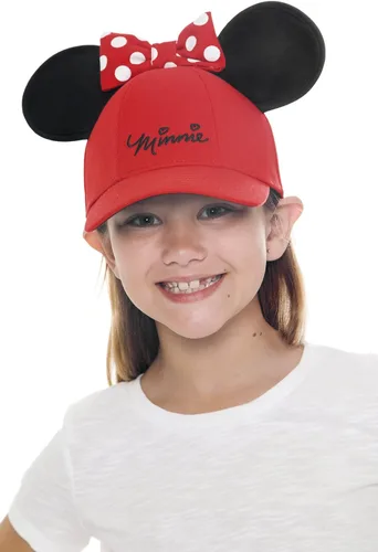 Vista 2 de Disney Minnie Mouse - Gorro de orejas juveniles para niñas, color rojo, Rojo