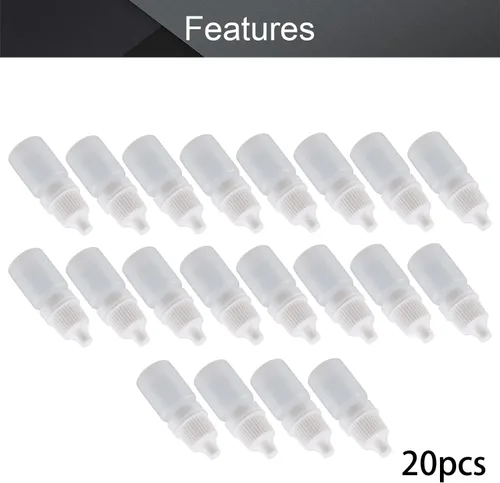 Vista 4 de Othmro Botellas cuentagotas de plástico de ojo de laboratorio de polietileno de 0.2 onzas, 20 piezas, gotero líquido exprimible de 0.2 fl oz boca