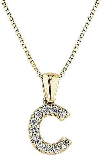 Vista 258 de Collar colgante con letra inicial de diamantes en oro amarillo de 14k (1/10 quilates) 18 pulgadas