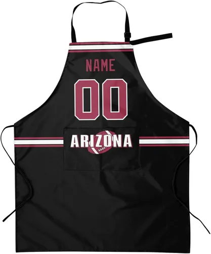 Vista 2 de Delantal con bolsillos, nombre personalizado y número, regalos personalizados para hombres y mujeres fanáticos del fútbol