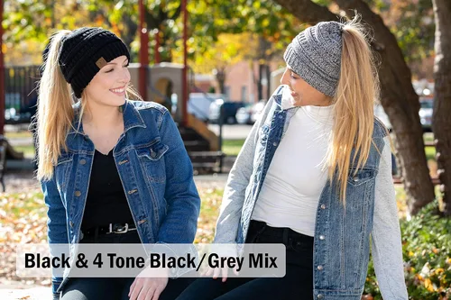 Vista 52 de Funky Junque - Gorro para mujer con ranura para cola de caballo