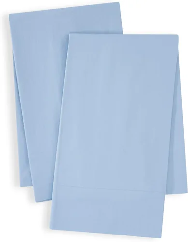 Vista 3 de Linen Closet Sábana bajera ajustable de 100% algodón solamente - Tamaño Full, azul - Tejido de percal nítido, fresco y transpirable, bolsillo