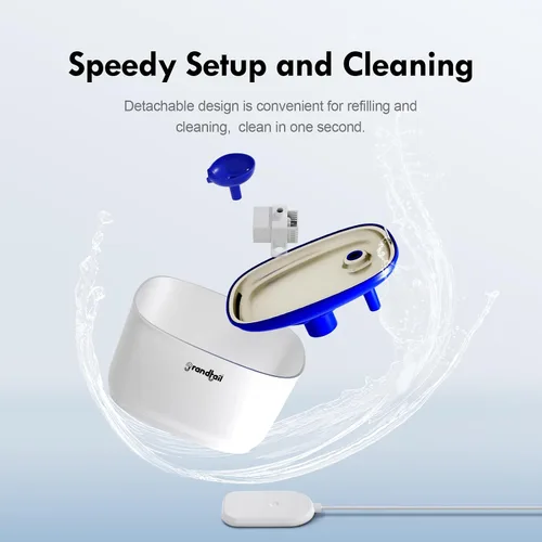 Vista 3 de Fuente de agua para gatos de acero inoxidable, dispensador de agua para perros con bomba inalámbrica, dispensador de agua para gatos de 101 oz/3 L