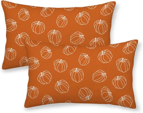 Vista 42 de Juego de 2 fundas de almohada de Halloween de 16 x 16 pulgadas, fundas de almohada de murciélagos negros y crema, fundas de cojín decorativas