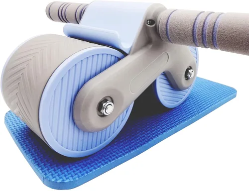 Vista 7 de RODILLO DE ABDOMINIO DE REBOTE AUTOMÁTICO: Rodillo abdominal de rebote automático para ejercicio con rodilleras, diseño de equilibrio de doble rueda