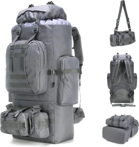 Vista 7 de King'sGuard 100L Camping Senderismo Mochila Molle Mochila Militar Camping Mochila Mochila