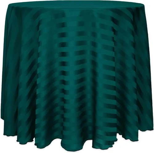 Vista 22 de ULTIMATE TEXTILE Mantel redondo de rayas satinadas de 84 pulgadas color marfil crema
