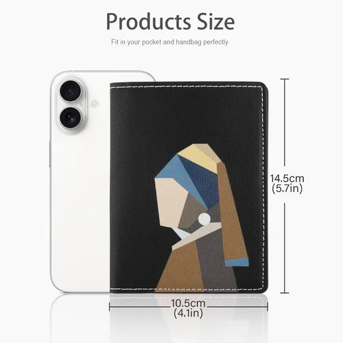 Vista 6 de Lychii Funda para pasaporte con bloqueo RFID, cartera delgada de piel sintética para pasaporte, para viajes, 5.7 x 4.1 pulgadas