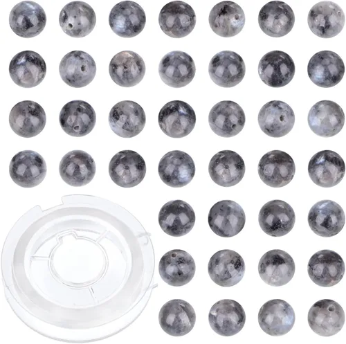 Vista 29 de 100 cuentas redondas sueltas de gema de amatista natural de 8mm para fabricación de joyas con cordón elástico de cristal