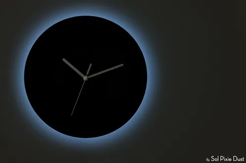 Vista 8 de Custom Name Whatever, you're late anyway/Round Black - Wall Clock- Optional RGB LED 5V Backlit