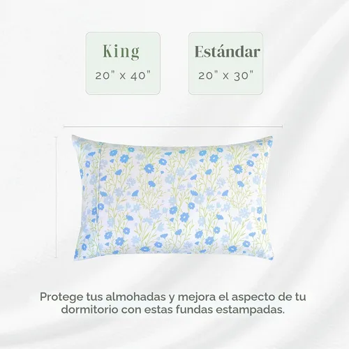 Vista 2 de Elegant Comfort Juego Ultra Suave de 2 Fundas de Almohada con Estampado Floral - 1500 Microfibra de Calidad Premium de Hotel, Suaves y Lisas