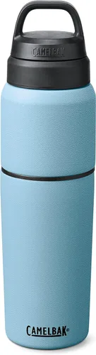 Vista 5 de CamelBak MultiBev - Botella de agua con aislamiento de acero inoxidable y taza de viaje Azul dusk