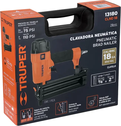 Vista 4 de Truper Clavadora neumática CLNEU-2 de 2" con caja de plástico