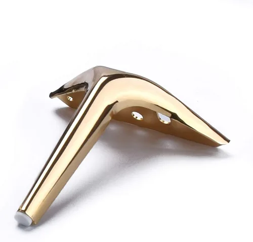 Vista 5 de Patas triangulares de metal modernas y minimalistas para muebles, patas de soporte para sofá, patas de gabinete de TV, patas de mesita de noche, Oro