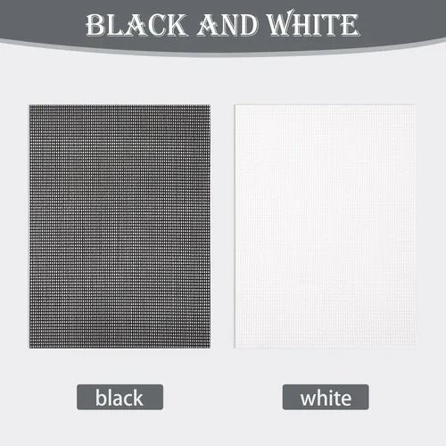 Vista 3 de 12 hojas de malla de ojos para máscara Therian, blanco y negro de 12 x 8 12 x 8 pulgadas