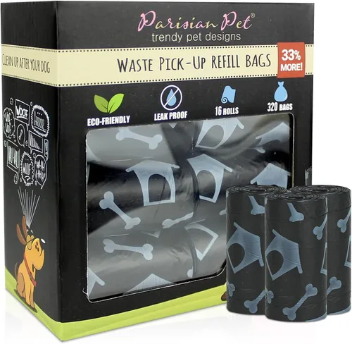 Vista 28 de Parisian Pet Bolsas ecológicas para excrementos de perro, 8 rollos, 20 bolsas por rollo, sin perfume, a prueba de fugas, perfectas para limpiar Casa