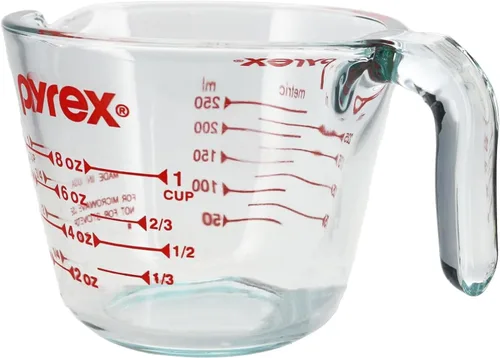 Vista 2 de Taza de medir Pyrex Prepware de 8 tazas, Empaque estándar, Transparente/Rojo