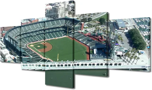 Vista 27 de Busch Stadium Baseball Home Decor St. Louis, Missouri Cityscape - Pósteres e impresiones artísticas de pared de 5 piezas de estadios de béisbol