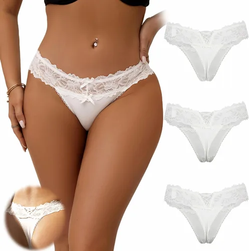 Vista 33 de ohyeah Tangas sexy de encaje tangas bragas de tiro bajo ropa interior para mujer de algodón entrepierna braga tangas bragas 4-18
